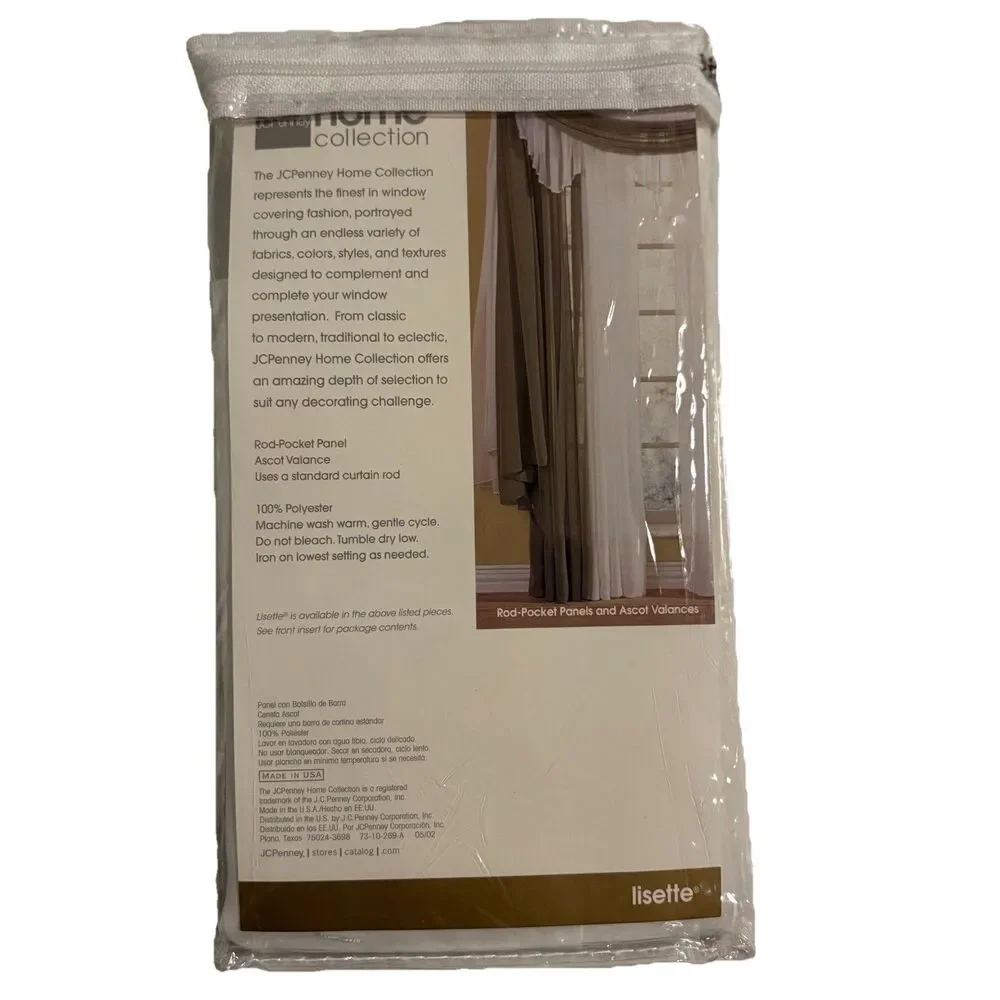 JC Penney Home 60 x 63 Lisette Sheer Cool White Rod Pocket Panels Set Of 4